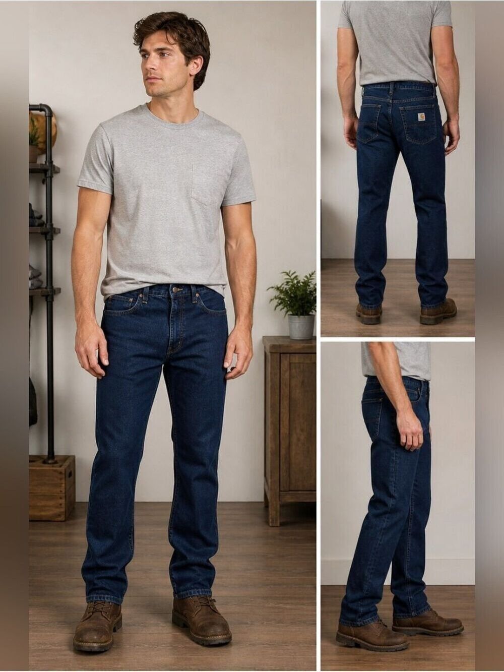 Carhartt Straight Fit Jeans 31x30 Dark Wash Workwear Denim Durable Men’s - Picture 6 of 10